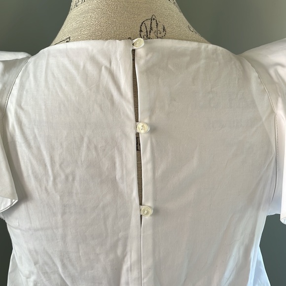 Zara Trafaluc whit cotton ruffled blouse NWT size Small - Picture 4 of 9